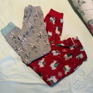 Two pairs of boys size 8 pajama bottoms, EUC